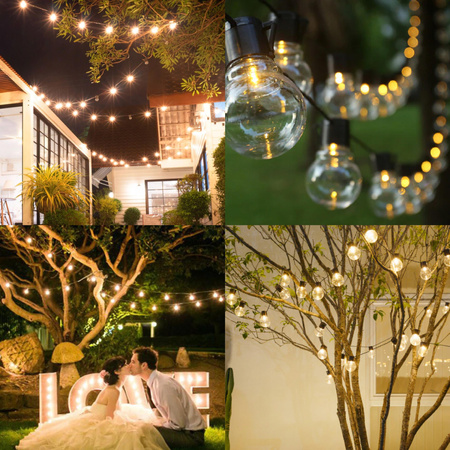 GIRLANDA SOLARNA OGRODOWA ŚWIETLNA 5M 20LED ŻARÓWEK NA BALKON ŁAŃCUCH KULKI