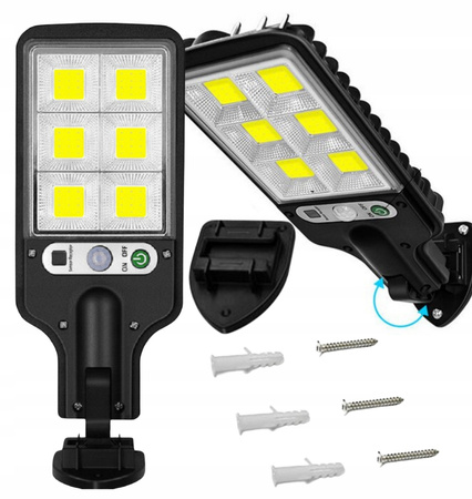 LAMPA SOLARNA ULICZNA LED Z CZUJNIKIEM RUCHU I ZMIERZCHU OGRODOWA SOLAR COB