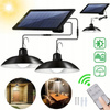 ZESTAW 2x ŻYRANDOL WISZĄCA LAMPA SOLARNA LED PODWÓJNY SUFITOWA PILOT PANEL