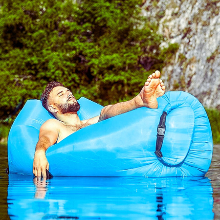 NADMUCHIWANA ROZKŁADANA SOFA LAZY BAG AIR PLAŻE FOTEL MATERAC LEŻAK 220cm