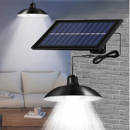 ŻYRANDOL LAMPA SOLARNA LED WISZĄCA SUFITOWA + PILOT OGRODOWA ZEWNĘTRZNA