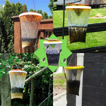 WOREK PUŁAPKA NA MUCHY OWADY PRZYNĘTA SKUTECZNY ŚRODEK Z WABIKIEM WABIK XXL