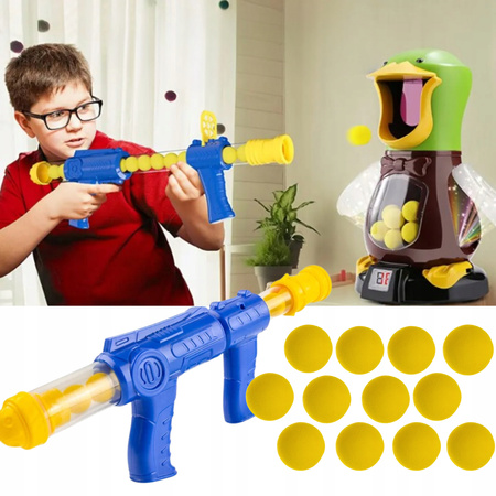 GŁODNA KACZKA STRZELANIE DO CELU PISTOLET KULKI ZABAWKA GRA ZRĘCZNOŚCIOWA