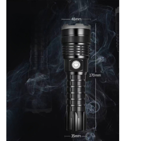 MOCNA LATARKA TAKTYCZNA LED XHP90 ZOOM SZPERACZ AKUMULATOROWA USB PREZENT