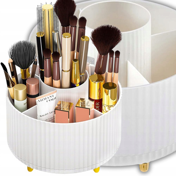 OBROTOWY ORGANIZER NA PĘDZLE DO MAKIJAŻU I KOSMETYKI POJEMNIK 360 KUFEREK