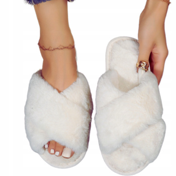 KAPCIE DAMSKIE FUTERKIEM CIEPŁE MIĘKKIE PANTOFLE DOMOWE LACZKI PAPCIE CIAPY