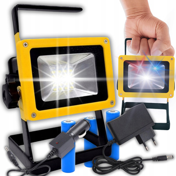 MOCNY HALOGEN PRZENOŚNY LED 100W DUŻA LAMPA ROBOCZA AKUMULATOR NAŚWIETLACZ