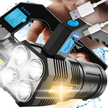 LATARKA AKUMULATOROWA LED NA AKUMULATOR LAMPKA WARSZTATOWA W GÓRY NA BIWAK