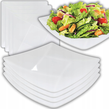 SERWIS TALERZ TALERZE OBIADOWY DESEROWY NA GRILLA KWADRATOWY ZESTAW 4 SZT.