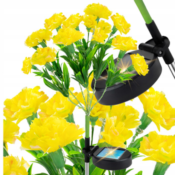 LAMPA OGRODOWA SOLARNA BUKIET KWIATÓW LED WBIJANA Z CZUJNIKIEM OZDOBA KWIAT