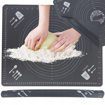 DUŻA STOLNICA SILIKONOWA MATA KUCHENNA PODKŁADKA ANTYPOŚLIZGOWA Z MIARĄ XXL