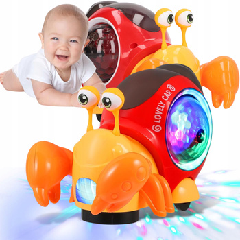 PEŁZAJĄCY KRAB INTERAKTYWNY DŹWIĘK UCIEKAJĄCY ZABAWKA GRA MUZYKA DLA DZIECI