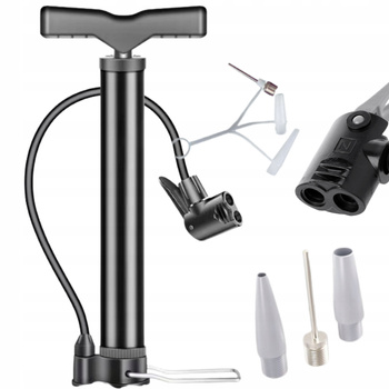 POMPKA ROWEROWA NOŻNA RĘCZNA Z WĘŻYKIEM DO ROWERU PIŁKI 5w1 SAMOCHODOWA