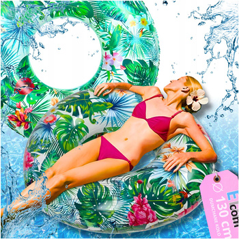 KOŁO DMUCHANE DO PŁYWANIA KÓŁKO DUŻE DO WODY BASENU PLAŻOWE XXXL 130CM