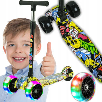HULAJNOGA DLA DZIECI TRÓJKOŁOWA BALANSOWA SKŁADANA LED KOŁA ŚWIECĄCE JEŹDZI
