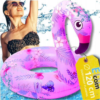 FLAMING DMUCHANY DUŻY MATERAC DO PŁYWANIA KOŁO PONTON DO WODY XXL 120cm