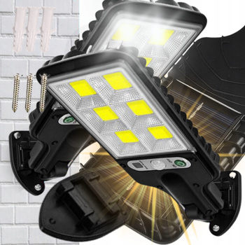 LAMPA SOLARNA ULICZNA LED Z CZUJNIKIEM RUCHU I ZMIERZCHU OGRODOWA SOLAR COB