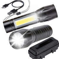 LATARKA LED TAKTYCZNA ZOOM AKUMULATOROWA WOJSKOWA WODOODPORNA USB + ETUI