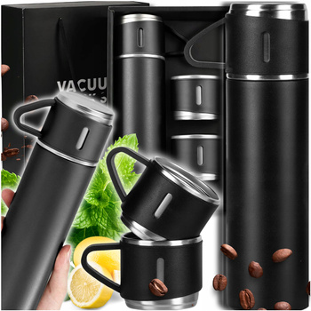 KUBEK TERMICZNY TERMOS BIDON NA KAWĘ HERBATĘ 500ml DUŻY PREZENT + FILIŻANKA