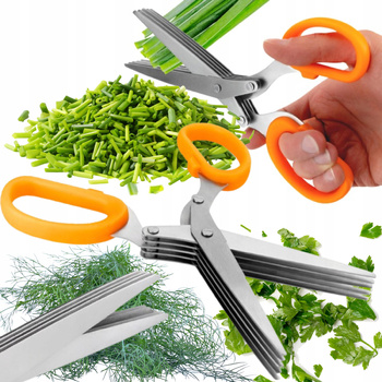 NOŻYCZKI DO ZIÓŁ Nożyce Kuchenne Krojenia Szczypiorku OSTRZY Wielofunkcyjne