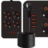 Listwa Zasilająca 5m Przedłużacz 4 Gniazda USB Antyprzepięciowa Włącznikiem