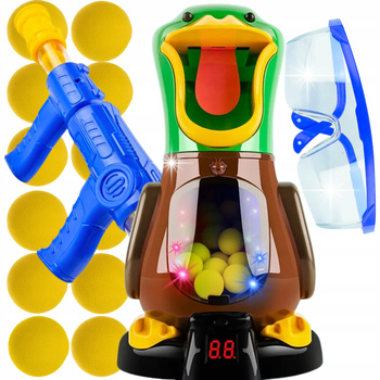 GŁODNA KACZKA STRZELANIE DO CELU PISTOLET KULKI ZABAWKA GRA ZRĘCZNOŚCIOWA