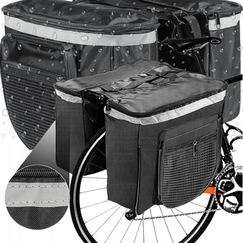 TORBA ROWEROWA PODWÓJNA NA BAGAŻNIK DUŻA SAKWA TYLNA WODOODPORNA KUFER ETUI