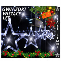 KURTYNA ŚWIETLNA LED GWIAZDKI Lampki Świąteczne Choinkowe Girlanda Na Okno