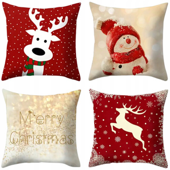 4x POSZEWKI ŚWIĄTECZNE Na Poduszki 45x45 Poszewka Boże Narodzenie Na Jaśki