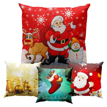 4x POSZEWKI ŚWIĄTECZNE Poszewka Świąteczna Na Poduszke Poduszki Dekoracyjne
