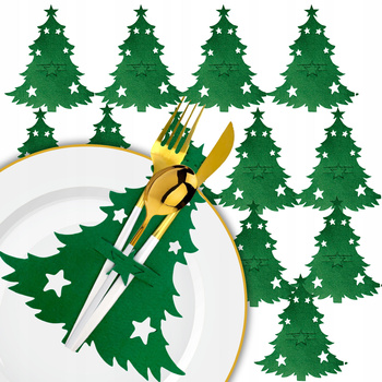 ŚWIĄTECZNE POKROWCE Etui Na Sztućce Chonika DEKORACJE Ozdoby Stół 12 sztuk