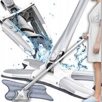 MOP OBROTOWY PŁASKI Z WYCISKACZEM DO CZYSZCZENIA WKŁAD MIKROFIBRA